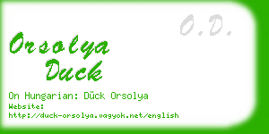 orsolya duck business card